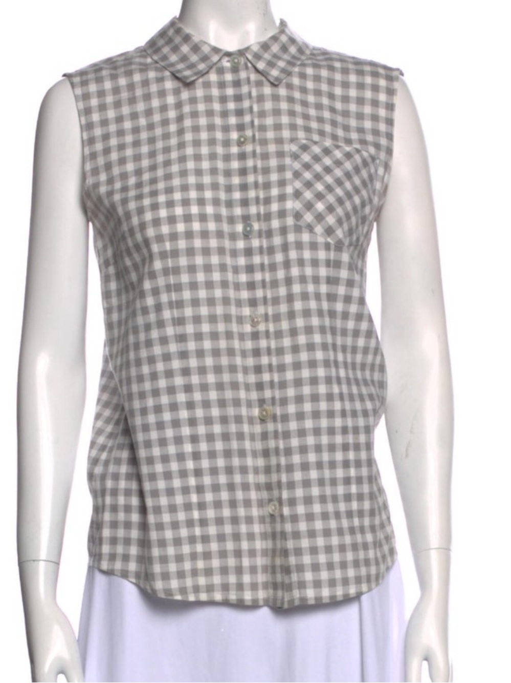Marc by Marc Jacobs Plaid Gingham Sleeveless Button Up